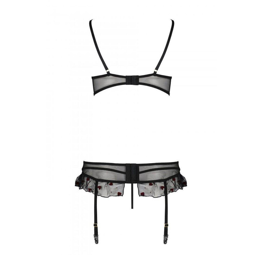 Сексуальний комплект з поясом для панчіх Passion LOVELIA SET XXL/XXXL, black Sex Aura Київ - фото 6