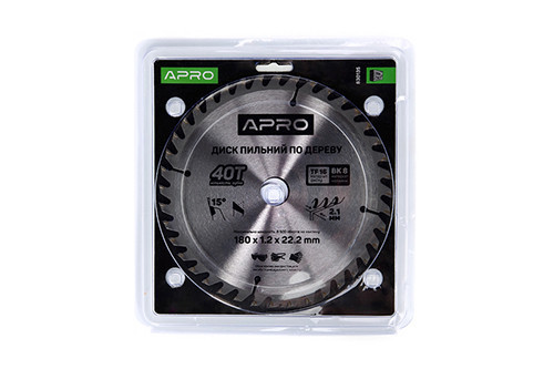 Диск пиляльний для дерева 180х22,2 (20)х40Т APRO Рівне - фото 1