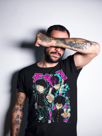 Футболка аниме Моб Псйкхо Манга Стрип оверсайз (S/M/L) Черний AnimeJ0742 Днепр