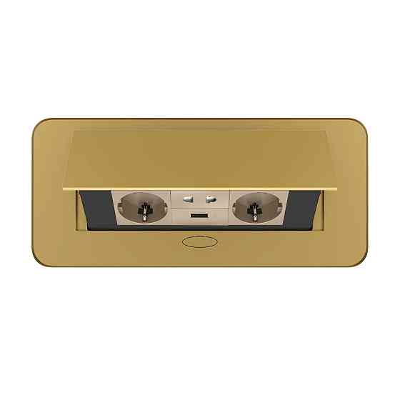 LIVOLO Меблева розетка потрійна LIVOLO золота, вбудована у стільницю, з USB 10 Вт, універсально Киев