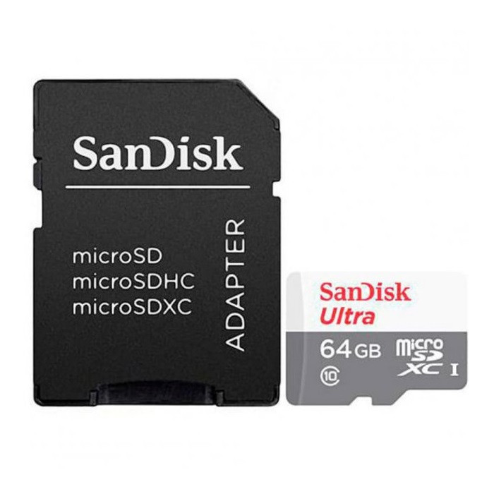 Карта пам'яті microSDXC (UHS-1) SanDisk Ultra 64Gb class 10 A1 (100Mb/s) (adapter SD) Київ - фото 1