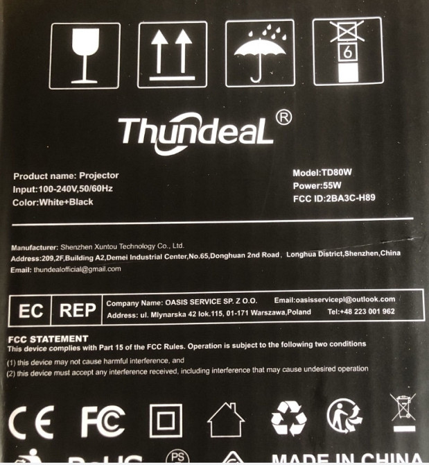 Новий проектор Thundeal TD80W  Android 13, WiFi, FullHD, 450 Ansi Київ - фото 6