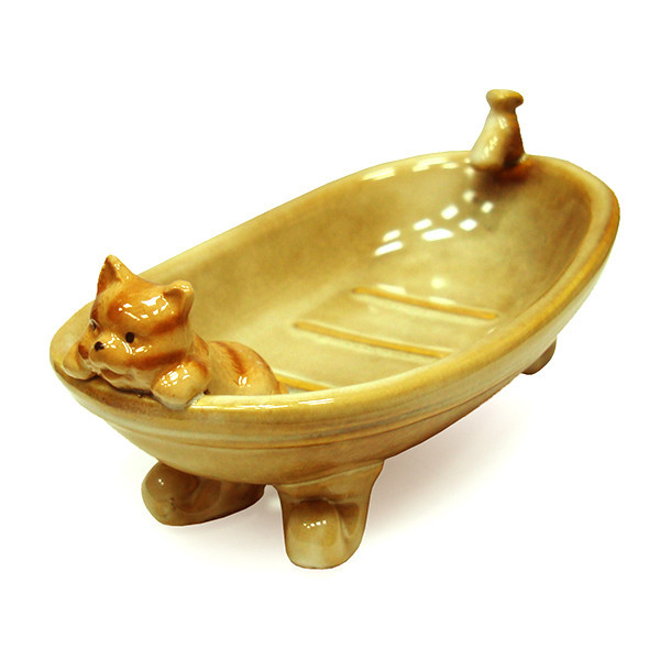 Мыльница из керамики для ванны Кот Киев - изображение 1