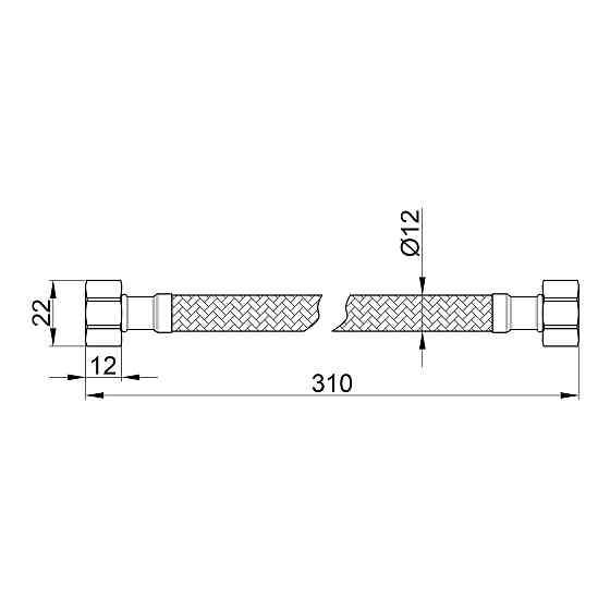Гнучка підводка для води Thermo Alliance Standart 20 см ГГ SD397W20 Київ