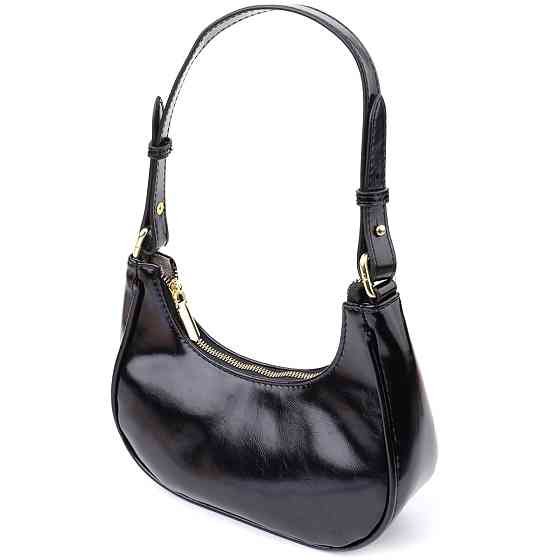Лакова сумка на плече з екошкіри Vintage sale_15150 Чорний Київ