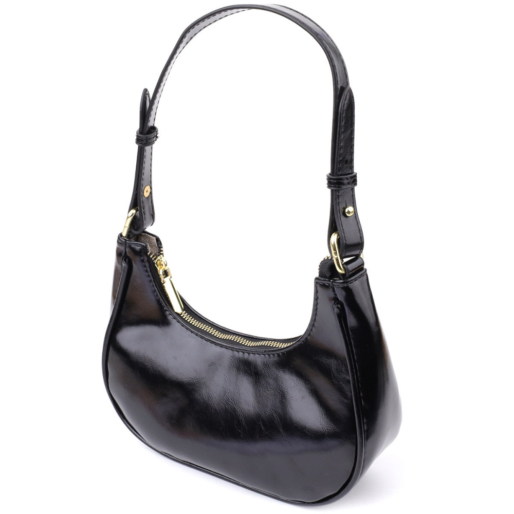 Лакова сумка на плече з екошкіри Vintage sale_15150 Чорний Київ - фото 2