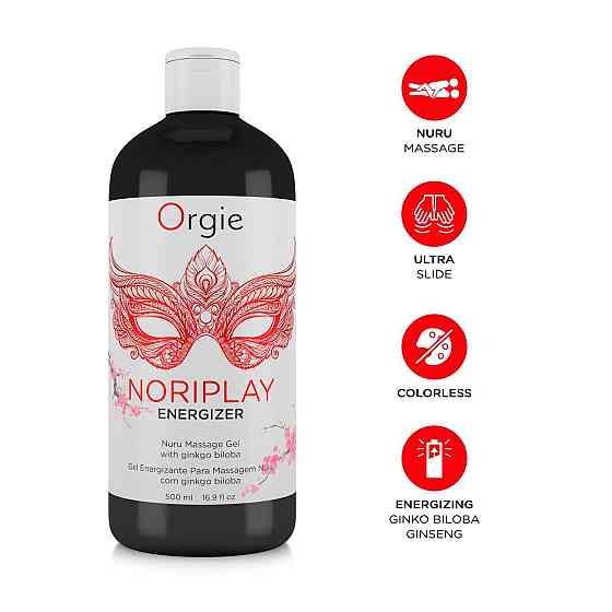 Гель для NURU-массажа Orgie – Noriplay Energizer (500 мл), экстракт гинкго билоба, защитная простыня Sex Aura Киев