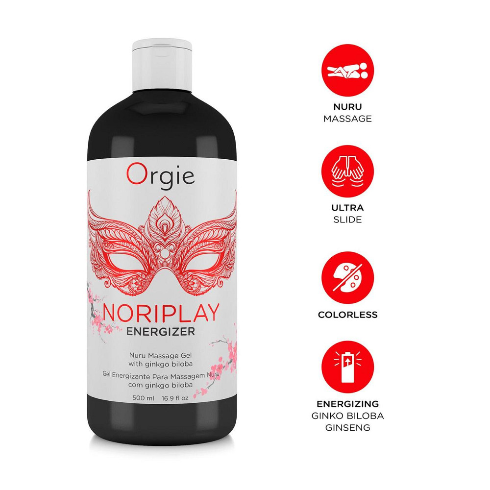 Гель для NURU-массажа Orgie – Noriplay Energizer (500 мл), экстракт гинкго билоба, защитная простыня Sex Aura Киев - изображение 3