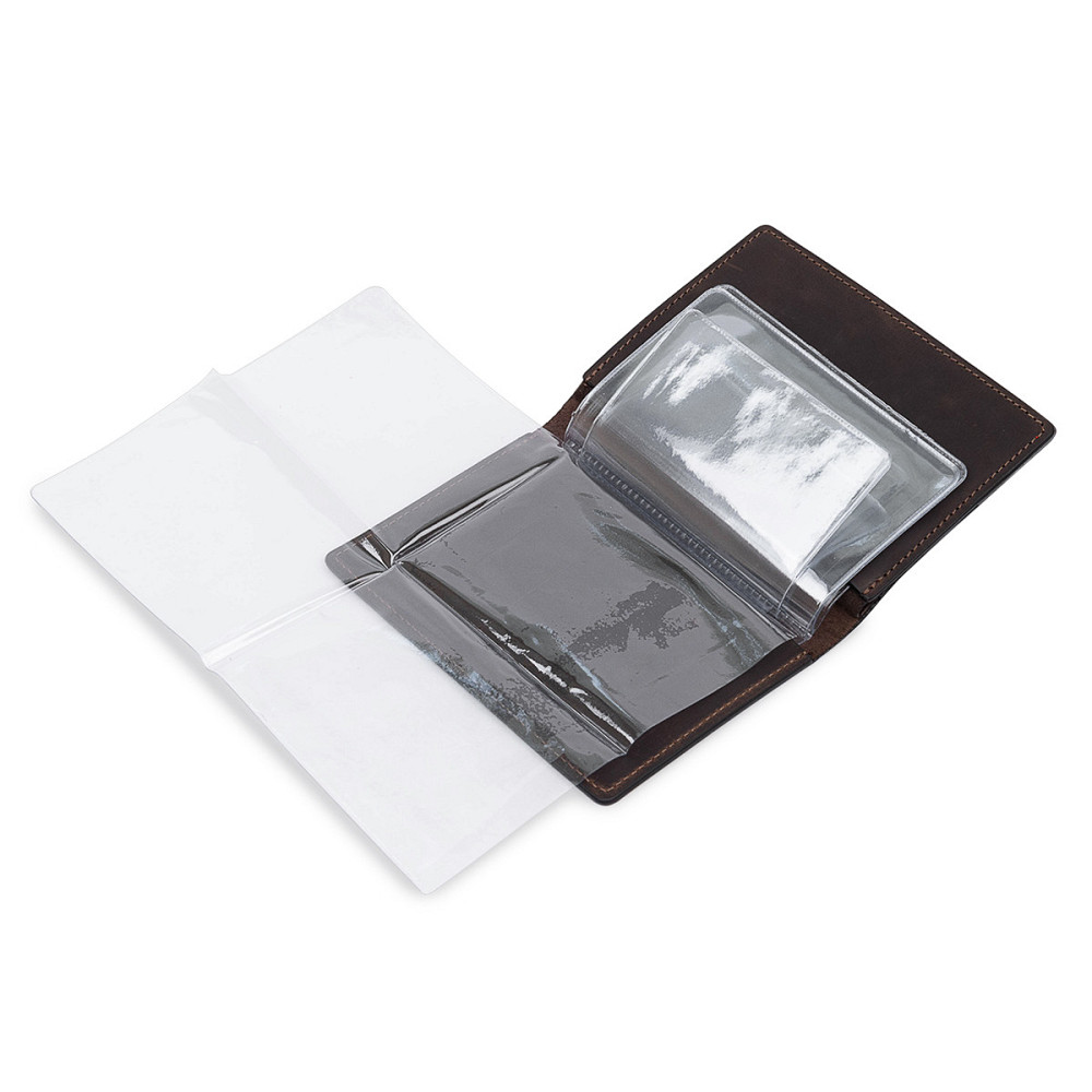 Кожаная винтажная обложка для документов Коричневый (GRANDE PELLE) Киев - изображение 1