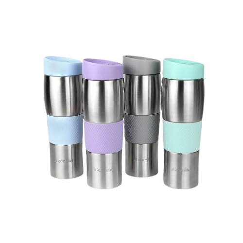 Термопляшка 480мл з нержавіючої сталі з TPR-вставкою (ментоловий, блакитний, ліловий, сірий) Житомир