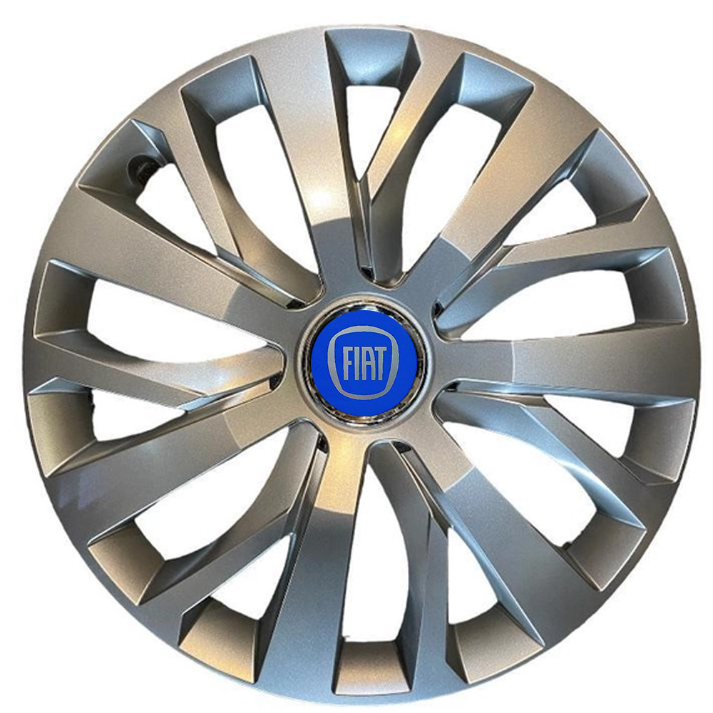 Автомобільні модельні ковпаки R16 Fiat (синій) 432 4шт, SJS, сріблясті Вінниця - фото 1