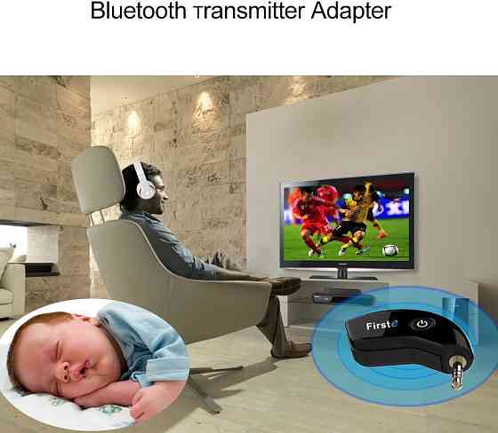 Портативний бездротовий Bluetooth-передавач FirstE для підключення до телевізора та допоміжних аудіопристроїв Київ