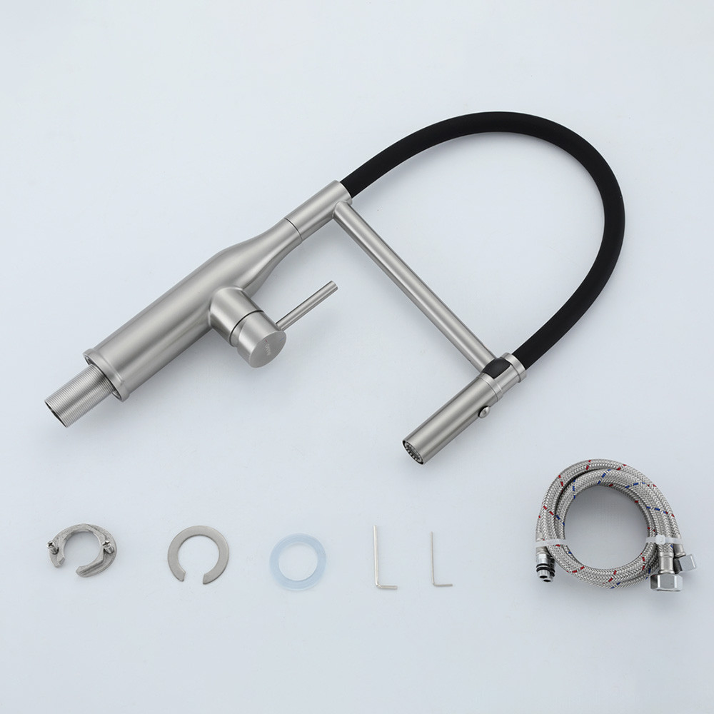 Смеситель для кухни с гибким изливом GAPPO G4098-25 сатин Киев - изображение 9