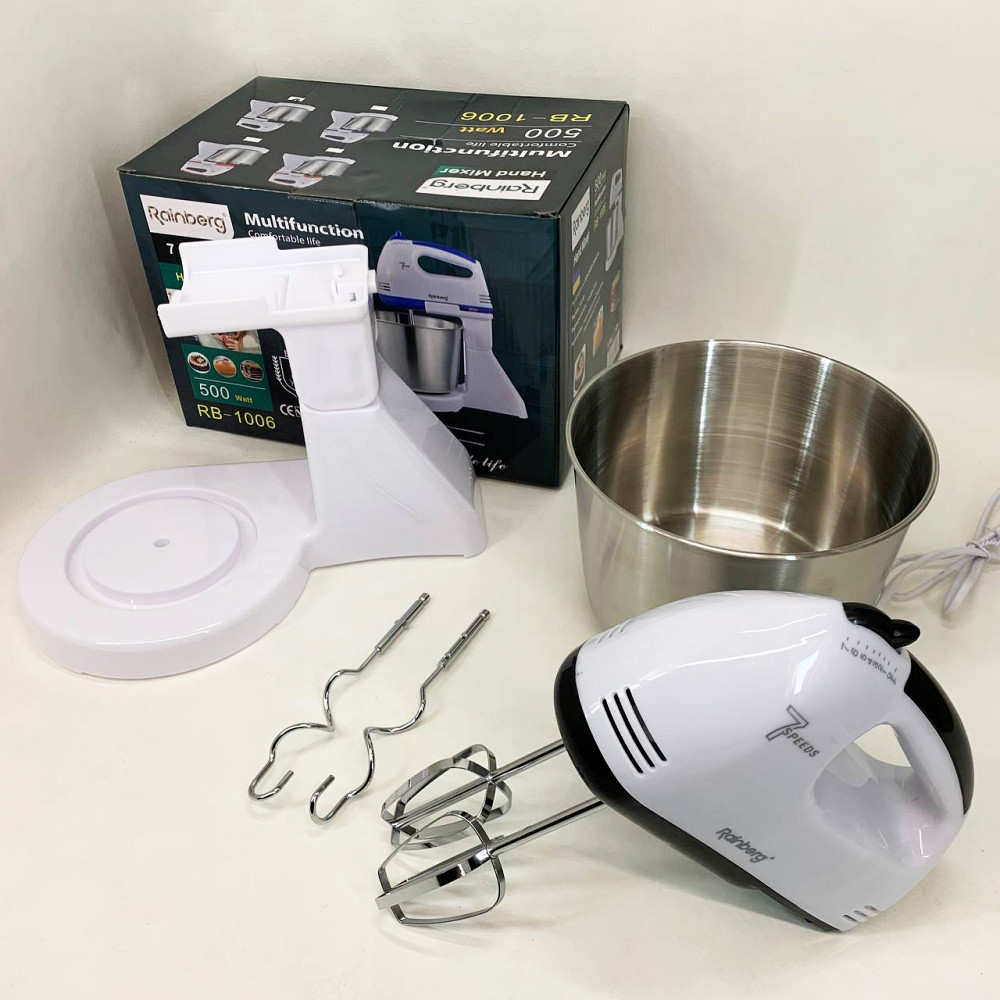 Нержавіючий міксер стаціонарний, Ручний міксер для яєць і тіста Побутовий для збивання крему WC-20 Львів - фото 2
