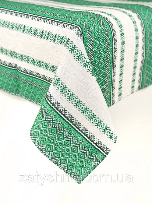 Вишита скатертина з серветками зелена Київ - фото 4