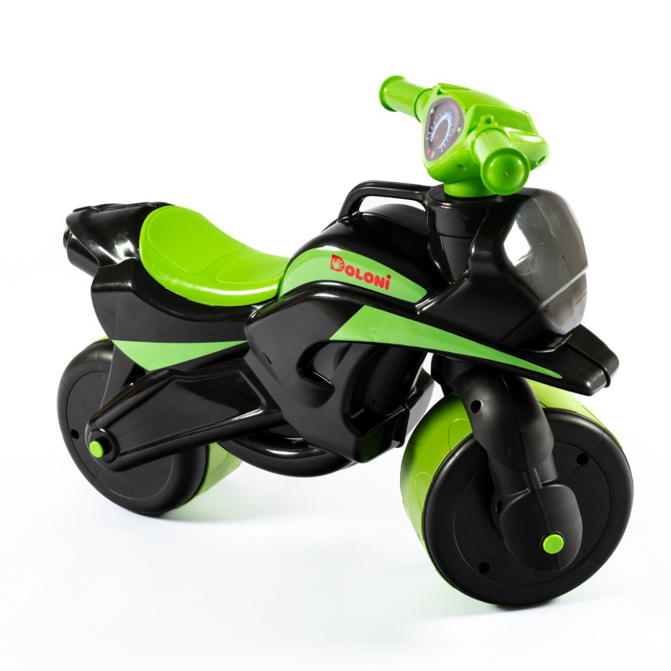 Мотобайк беговел Doloni Toys 0138/590 Чорно-Зелений Вінниця - фото 2