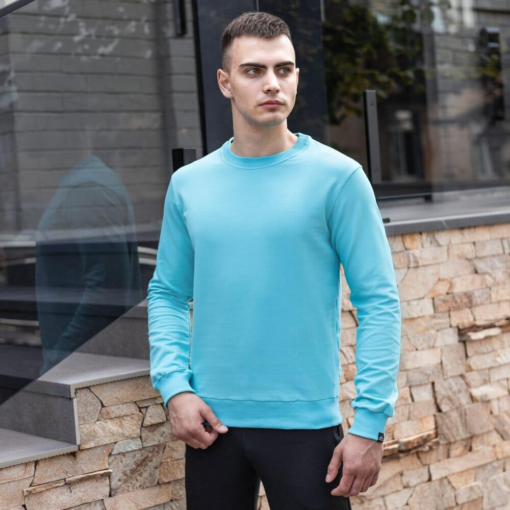 Світшот чоловічий однотонний яскравий ментол Pobedov 001 Київ - фото 7