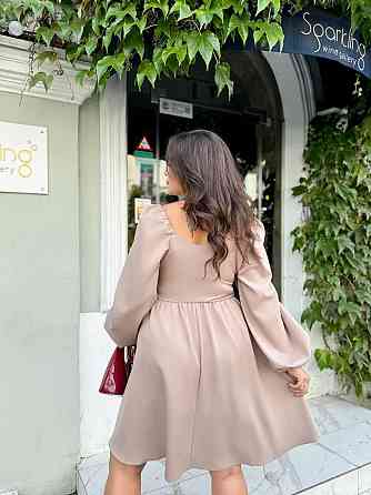 Женское романтическое платье батал с декольте плотная костюмка Мокко, 50/52 Одесса