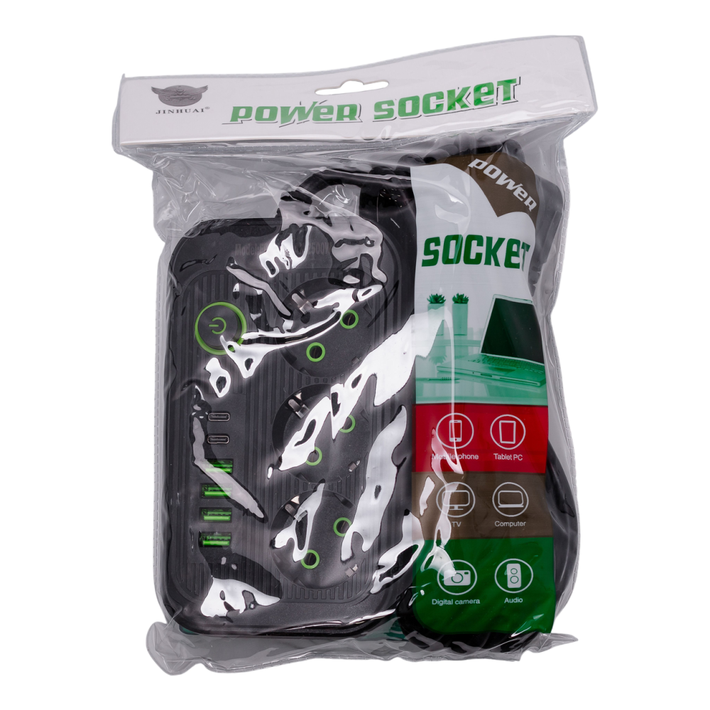 Yiwu Мережевий фільтр кабель 4.75 м подовжувач F16 на 3 розетки 4 usb 2 type-c та кнопкою відкл Коломия - фото 9