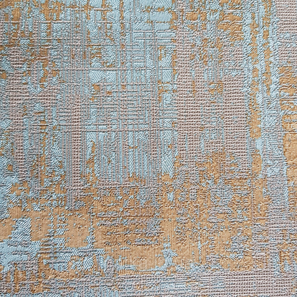 Шпалери метрові вінілові на флізелін Yuanlong Samsara лофт під штукатурку під бетон бірюзовий з золотом 3д Київ - фото 3