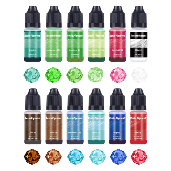 Рідкі пігменти для епоксидної смоли, набір 15 кольорів, прозорі барвники Кам'янець-Подільський