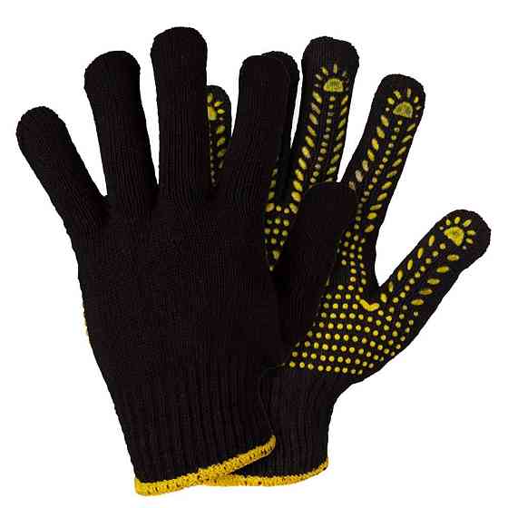Рукавички трикотажні з точковим ПВХ покриттям р10 Універсал (чорні) SIGMA (9442651) Київ