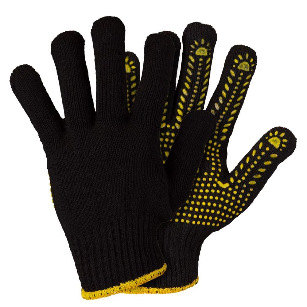 Перчатки трикотажные с точечным ПВХ покрытием р10 Универсал (черные) SIGMA (9442651) Киев - изображение 1