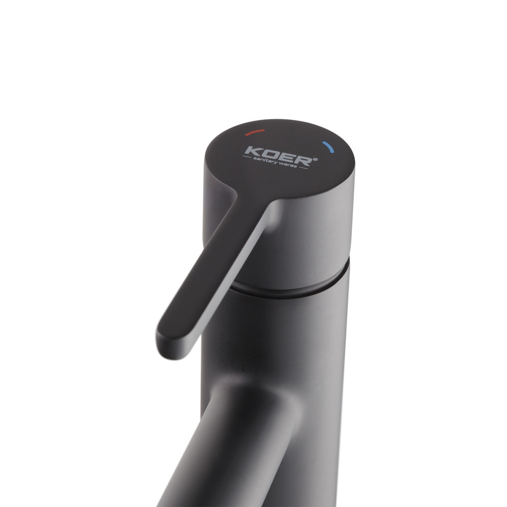 Черный смеситель для умывальника Koer KB-10029-05 (KR5487) Харьков - изображение 4
