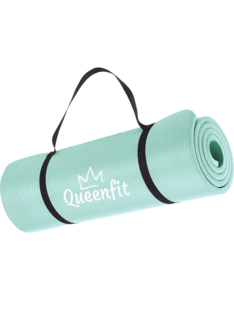 Килимок (мат) для фітнесу та йоги Queenfit NBR 1,5см бірюзовий Київ - фото 7