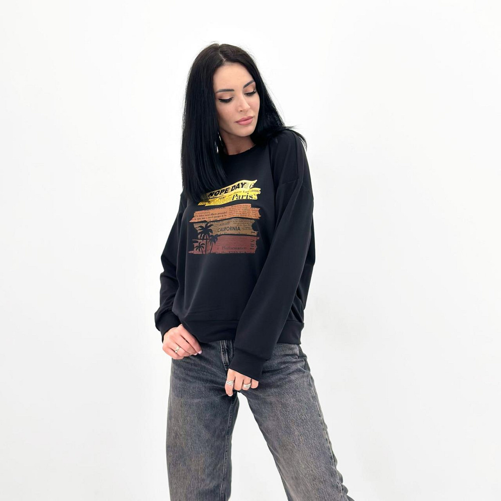 Демисезонный женский свитшот с принтом 