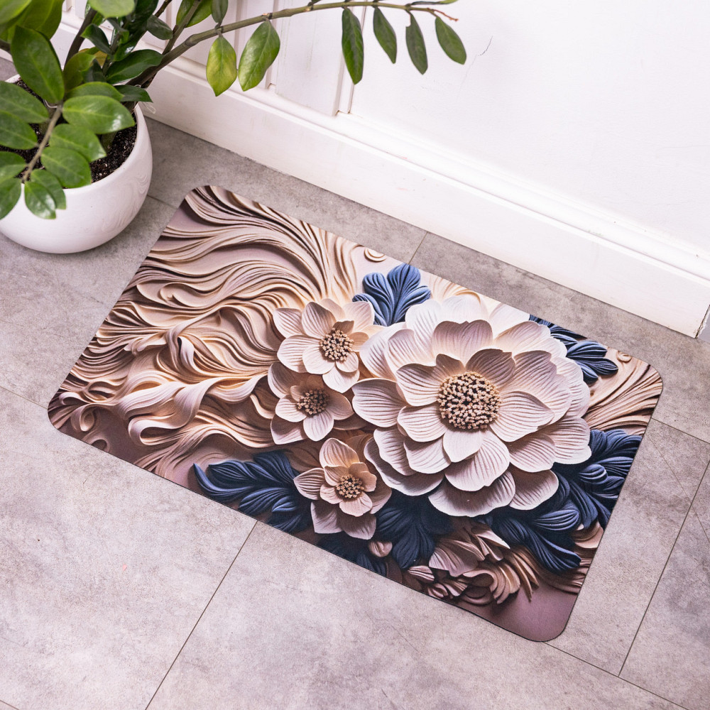 Антискользящий 3D коврик для ванной комнаты из мягкого диатомита 38×58(см) влаговпитывающий коврик для дома ванны душа и туалета Киев - изображение 5