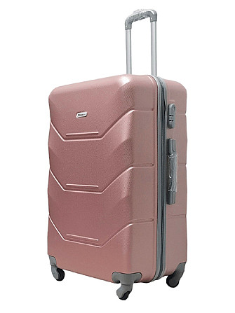 Валіза пластикова MILANO BAG 147 велика 75 см золотисто-рожева Київ - фото 2