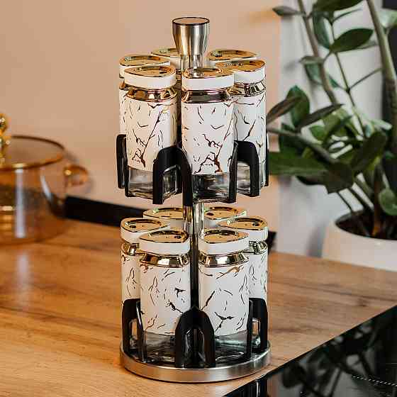 Набір для спецій на підставці карусель12 баночок по 120 мл HP1333 Київ