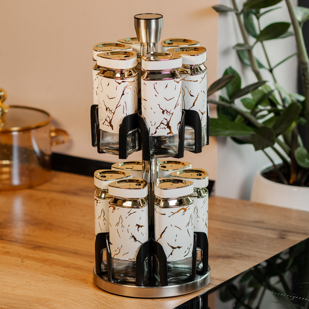 Набір для спецій на підставці карусель12 баночок по 120 мл HP1333 Київ - фото 3