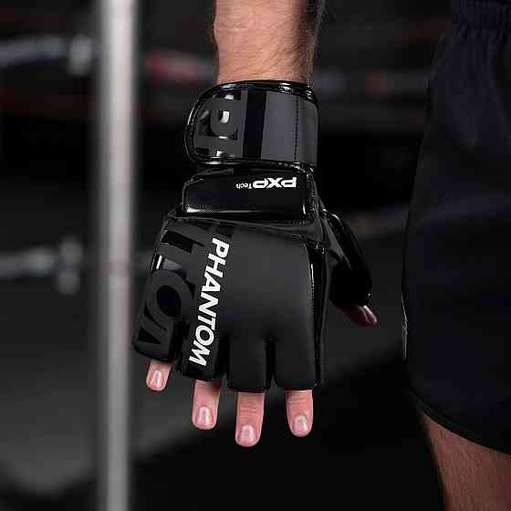 Рукавиці ММА Phantom APEX Hybrid Black S/M (капа в подарунок) Кам'янське