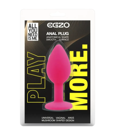 Силіконова анальна пробка EGZO — Silicone Black Heart Plug Red, розмір S Sex Aura Київ