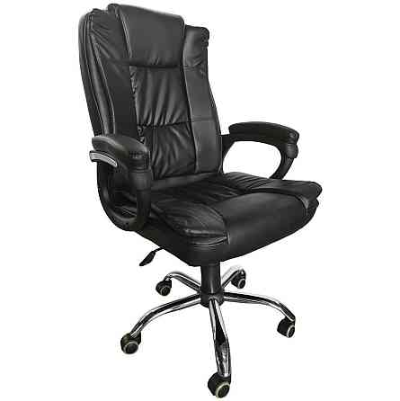 Крісло офісне комп'ютерне Bonro B-612 екошкіра робоче для керівника Чорний Київ