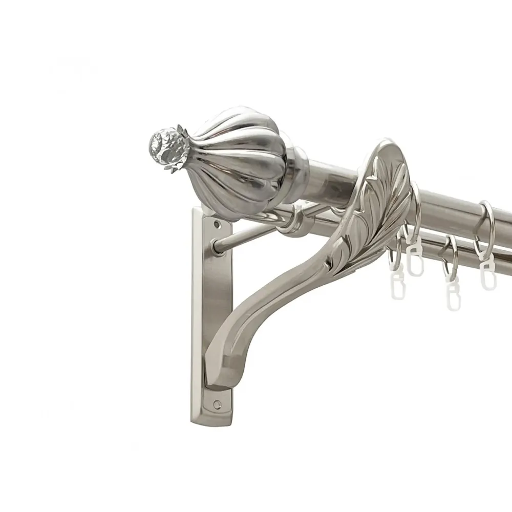 Карниз Orvit Таджа-Кристал металевий дворядний ретро гладка труба кільце металеве Нержавіюча Сталь 25\19 мм Львов - изображение 1