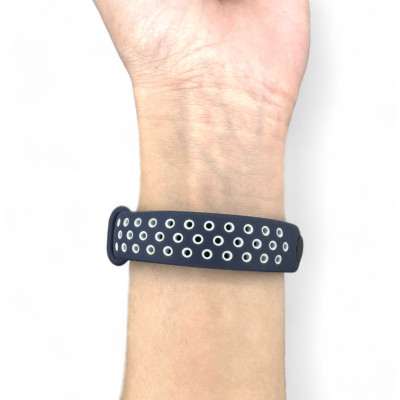 Ремінець до фітнес браслета BeCover Vents Style для Xiaomi Mi Smart Band 9 Blue-White (711987) Вінниця - фото 7