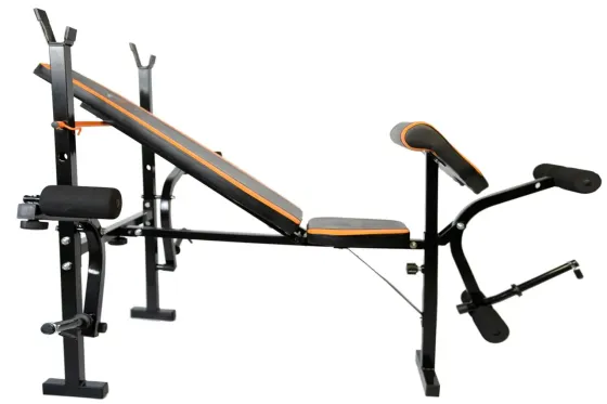 Лавка для жиму з тренажерами + 3 грифа + блінами 50 кг Гантелі, гирі, штанги та диски комплект Київ