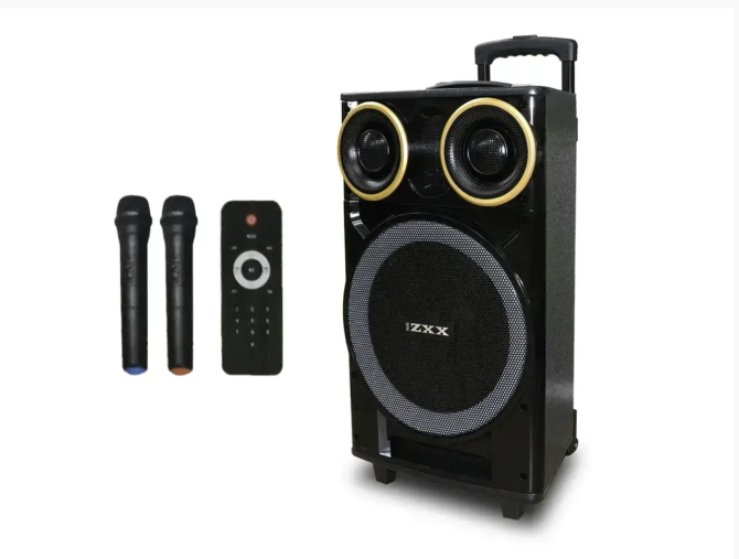 Акустична переносна колонка на колесах ZXX-9191/ 8215 60 Вт 2 мікрофони Київ - фото 2