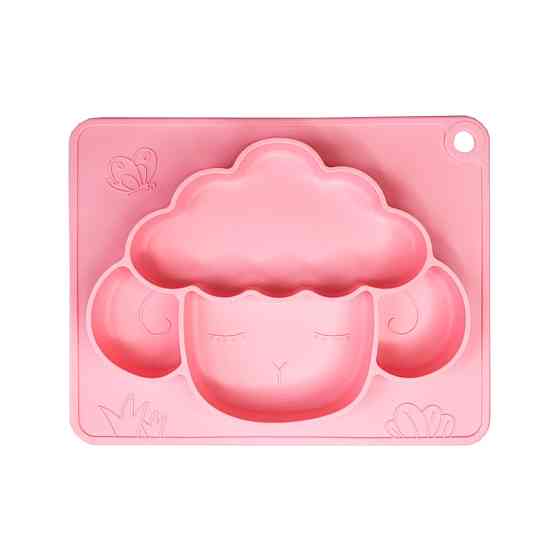 Силіконова тарілка-килимок "Баранчик" MGZ-0125(Pink) 18х23 см Вінниця