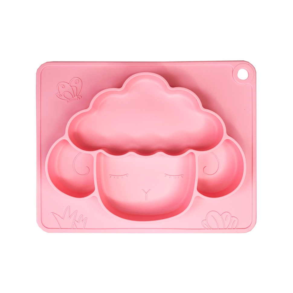 Силіконова тарілка-килимок "Баранчик" MGZ-0125(Pink) 18х23 см Вінниця - фото 1