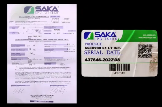 Баллон ГБО тороидальный внутренний H200*D650мм 51л Saka Винница