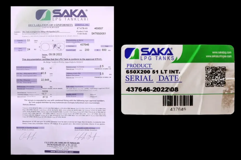 Баллон ГБО тороидальный внутренний H200*D650мм 51л Saka Винница - изображение 5