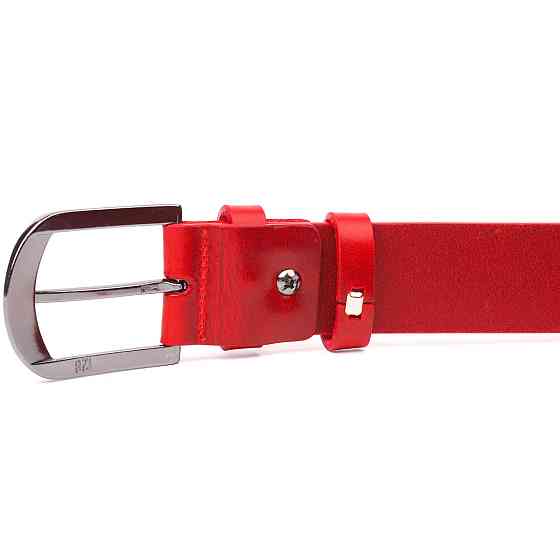 Женский яркий ремень из натуральной кожи Grande Pelle 21457 Красный Киев