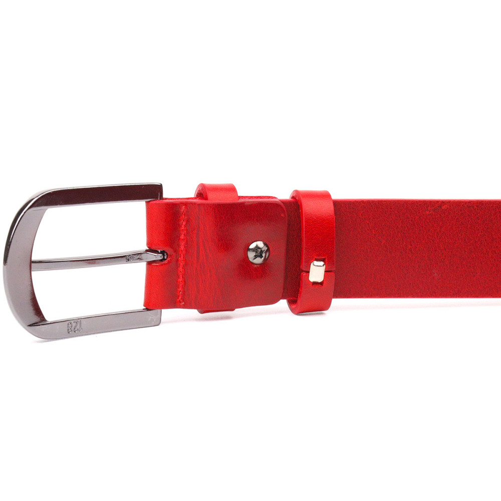 Женский яркий ремень из натуральной кожи Grande Pelle 21457 Красный Киев - изображение 5