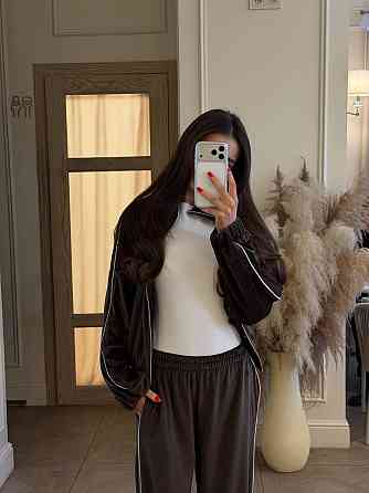 Женский велюровый костюм двойка кофта и штаны Шоколад, 48/52 Одесса