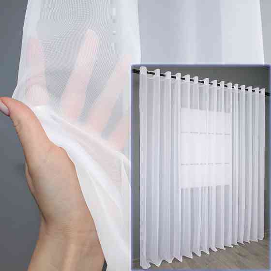 Тюль на люверсах VR-Textil н101 Шифон однотонний Білий 500х270 см (47-006) Київ