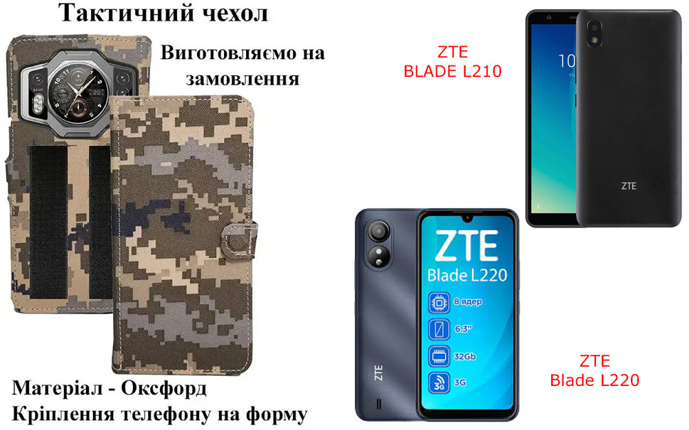 Тактичний чохол для TECNO Spark (KC8), кріпиться до спорядження на липучці Київ - фото 1